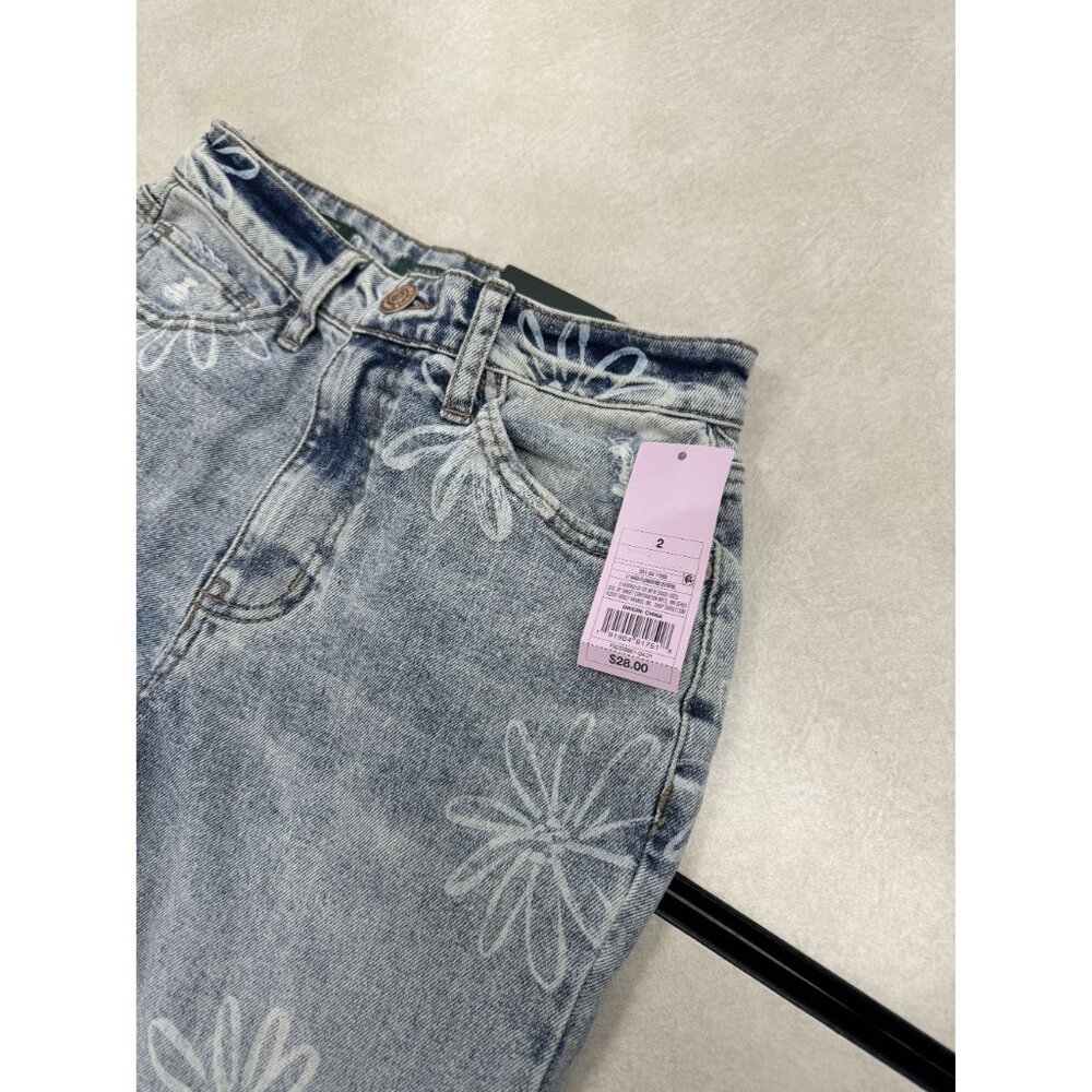 Wild Fable Floral Embroidered Bell Bottom Jeans - Size 2 NWT - Picture 2 of 6